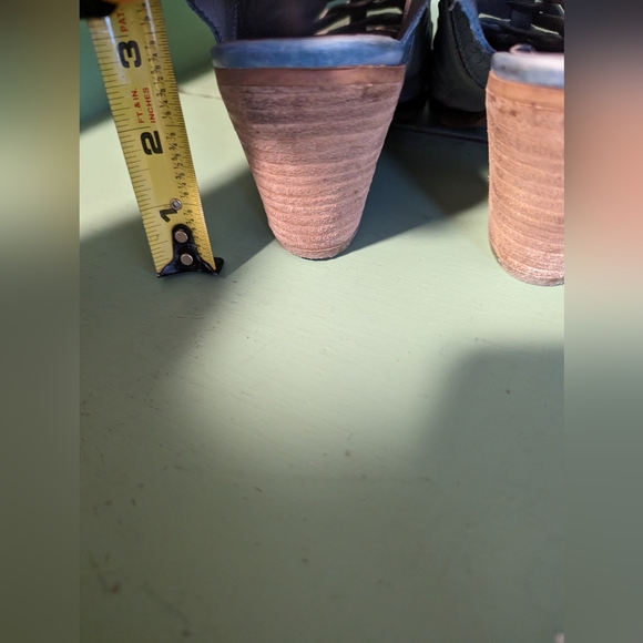 Free People Blue Leather Braided Ankle Boots, Size 39 - Picture 5 of 8